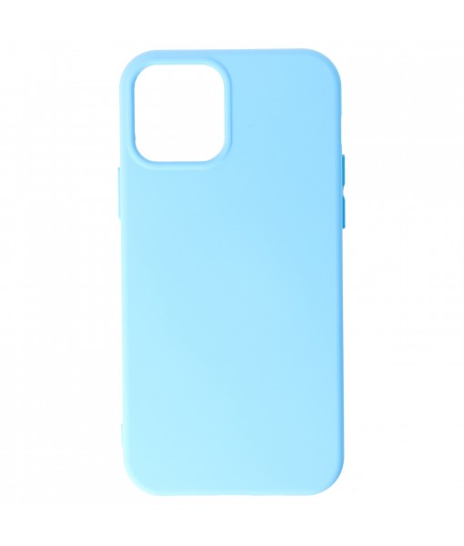 Husa iPhone 11 Pro Max, SIlicon Catifelat cu interior Microfibra, Light Blue